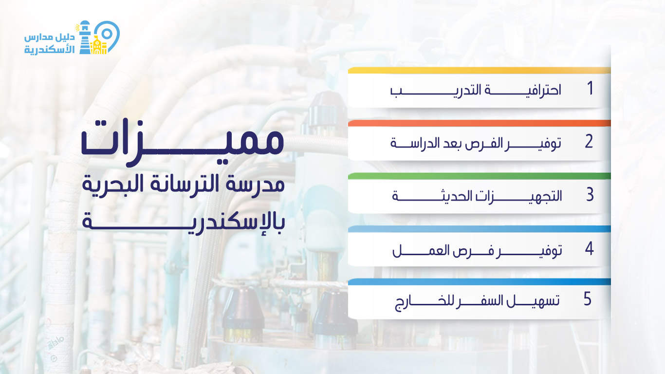 مميزات مدرسة الترسانة البحرية بالإسكندرية